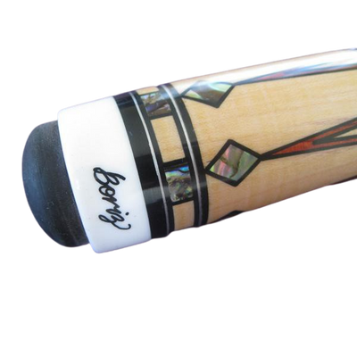 Boriz Billiards Black Leather Grip Pool Cue Stick Original Inlays New - 19