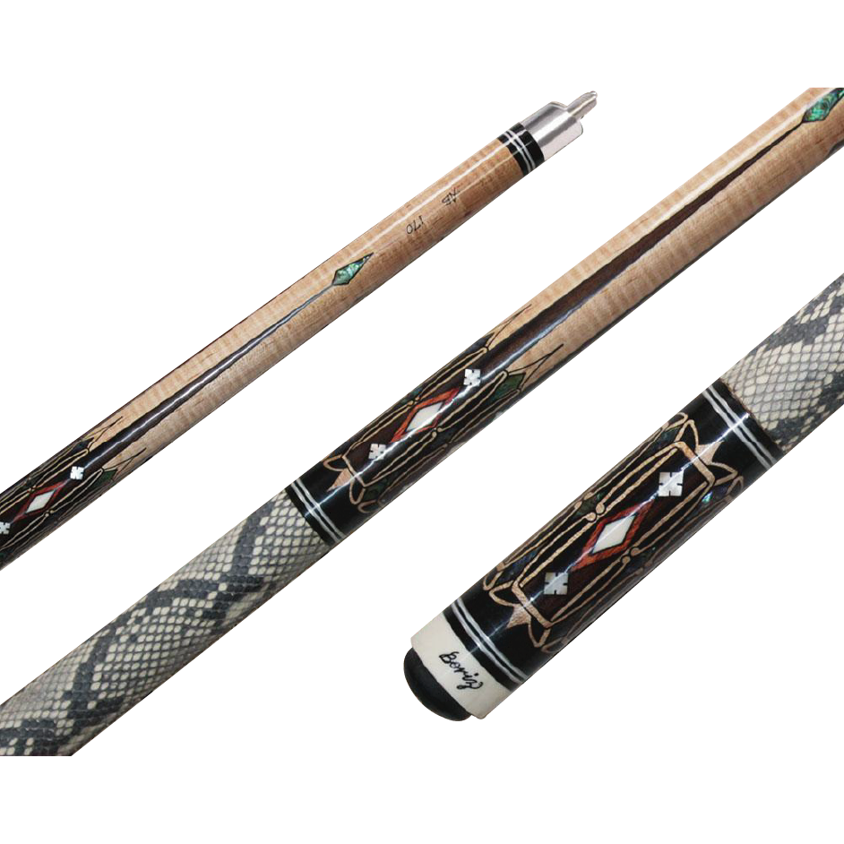 Boriz Billiards Pool Cue Stick Classic Style Serpent Skin AB 170