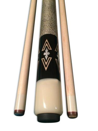 Boriz Billiards Black Leather Grip Pool Cue Stick Majestic Series inlaid Vincent