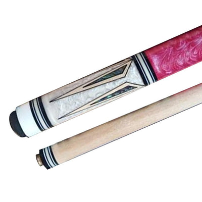 Boriz Billiards White and Pink Pool Cue Stick Classic Original Inlays 007