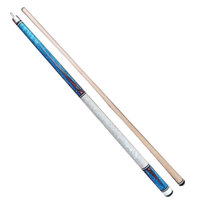 Boriz Billiards Cerulean Blue and White Pool Cue Stick Original Inlays New Ocean 009